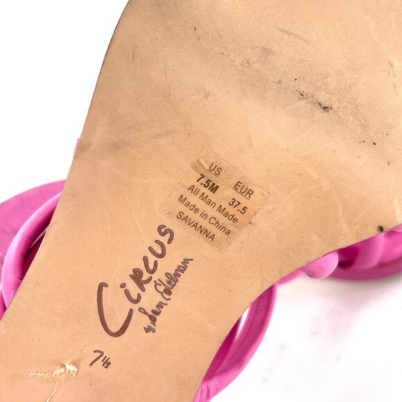 Circus By Sam Edelman Savanna Sandal 7.5 Pink Heels Mules Slip On Resort Cruise - Picture 6 of 6
